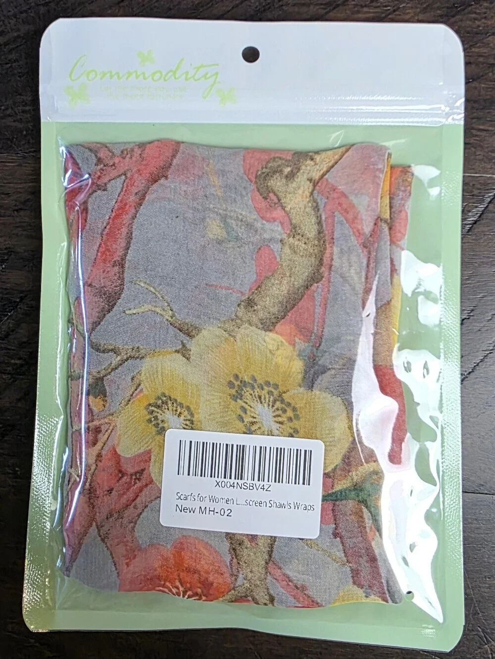 Pink Cherry Blossom Yellow Floral Lightweight Scarf Chiffon Shawl Wrap 63